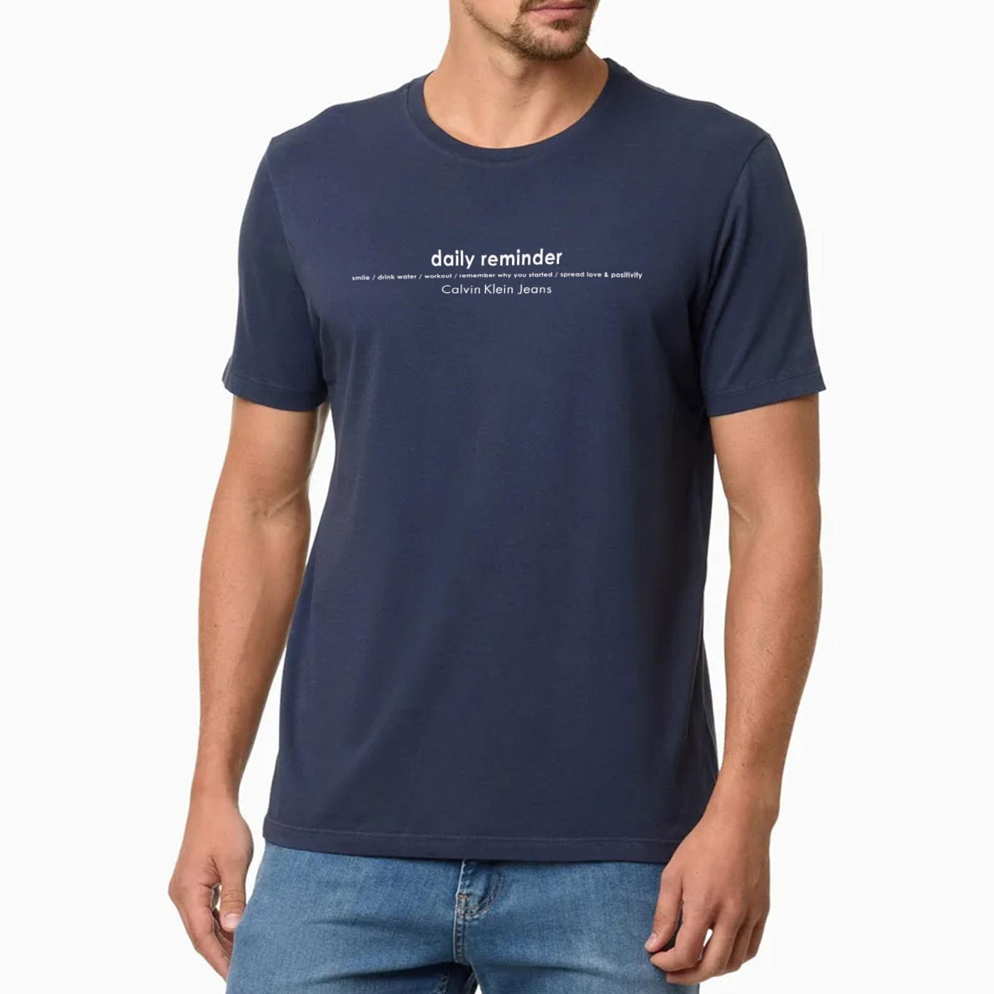 Camiseta Calvin Klein Jeans Masculina Institutional New Azul Marinho